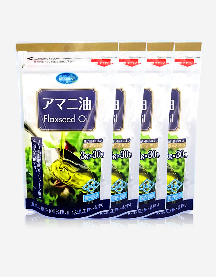 【 お得な定期コース 】 朝日 アマニ油 個包装 3g × 30包 4袋 セット